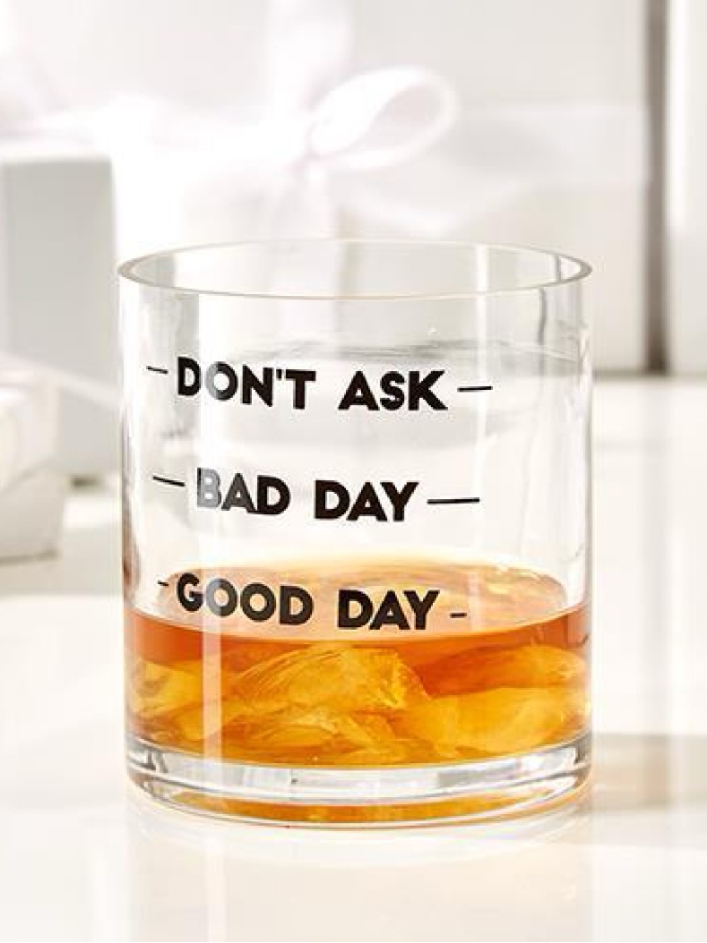 Two's Company Don’t Ask Double Old Fashion Glass